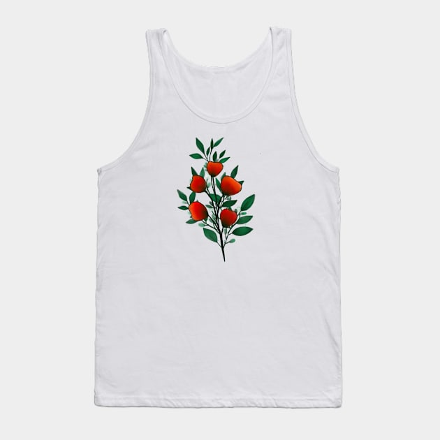 Pretty red flower Tank Top by Gingerbrunette